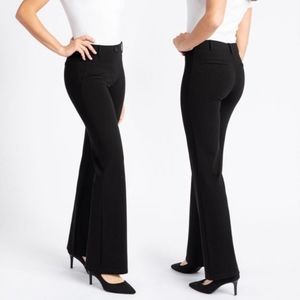 Betabrand Black Boot-Cut Dress Pants